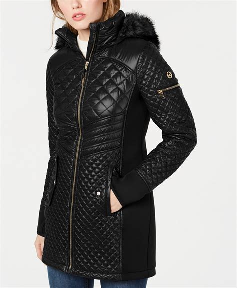 michael kors black shiny jacket|Michael Kors puffer jacket macy's.